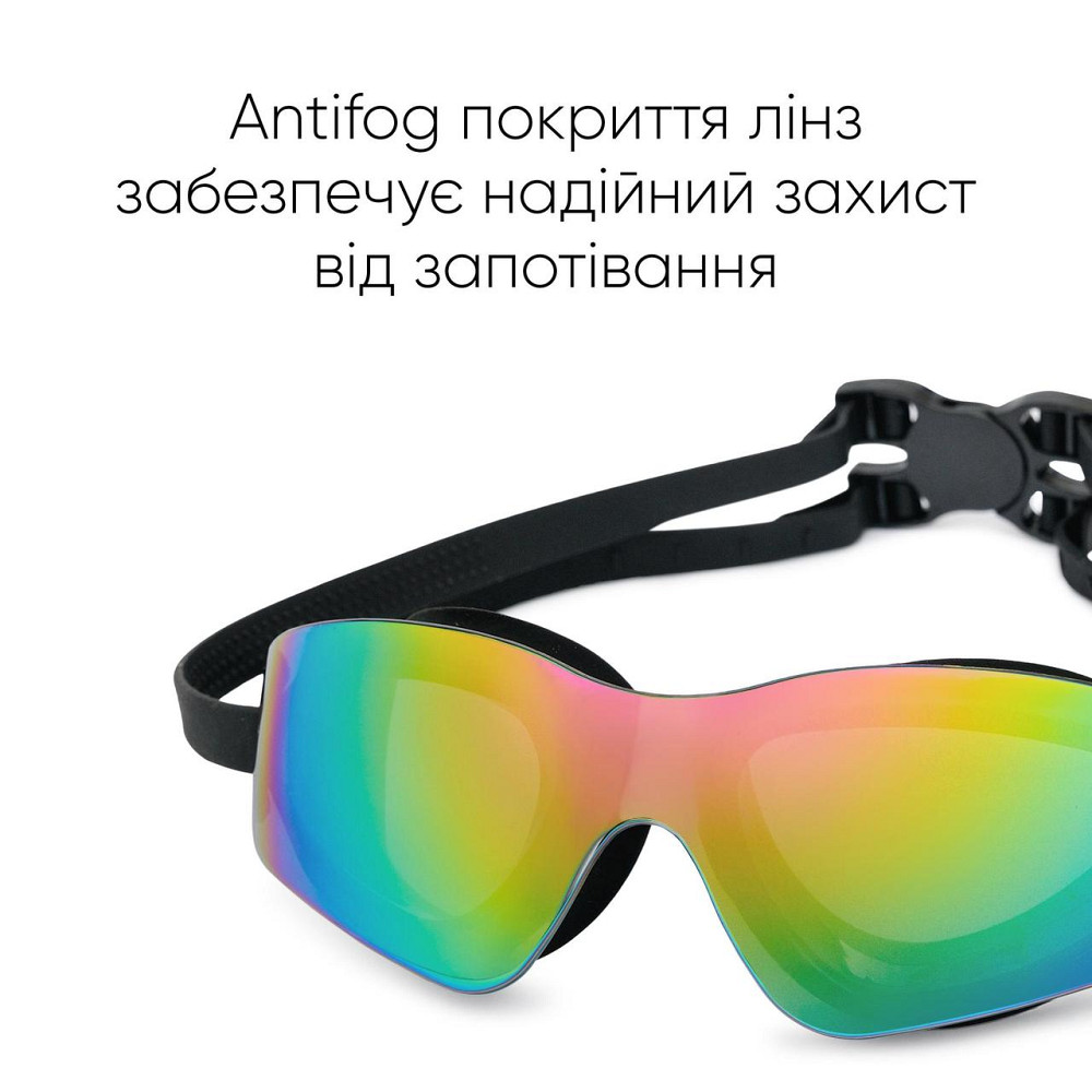 Окуляри для плавання Renvo Parma Уні Anti-fog Чорний Різнокольоровий OSFM (2SG500-0109) Київ - фото 3