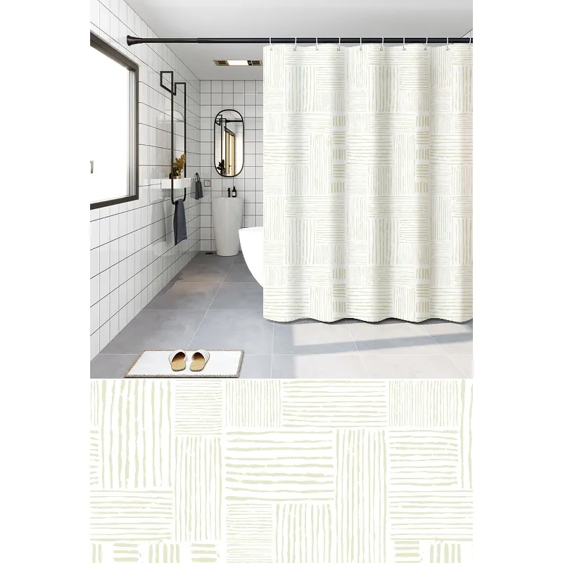 Шторка-фиранка для ванной Zerix SCP-017-180x200 из PEVA (полиэтиленвинилацетата) удлиненная (