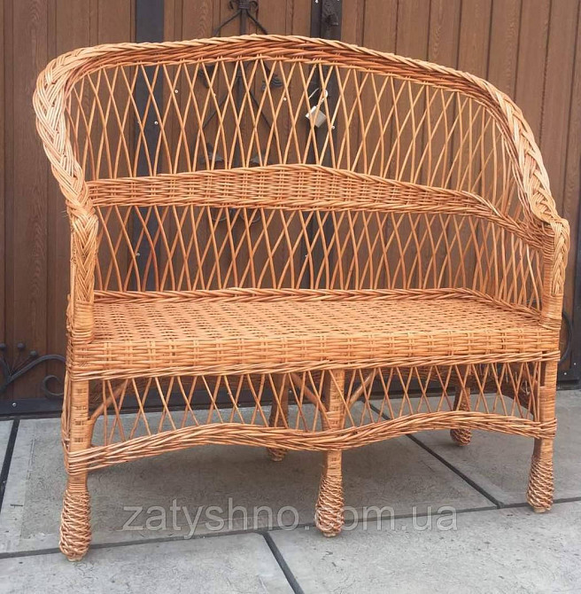 Диван плетеный  на 3 натуральный из лозы Киев - изображение 2