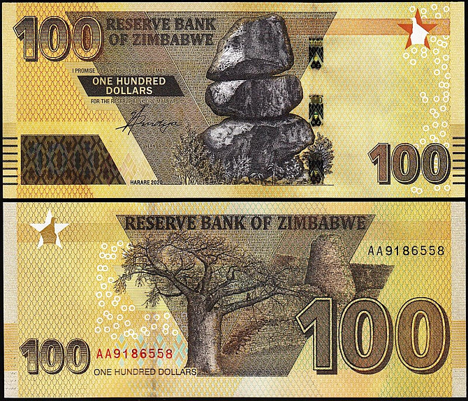 Зимбабве / Zimbabwe 100 Dollars 2020(2022) Pick NEW UNC Полтава - изображение 1