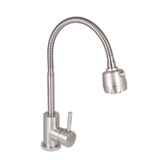 Змішувач для кухні Lidz Aria 015F41 з гнучким виливом (k35) LDARI015F41NKS45306 Nickel Київ