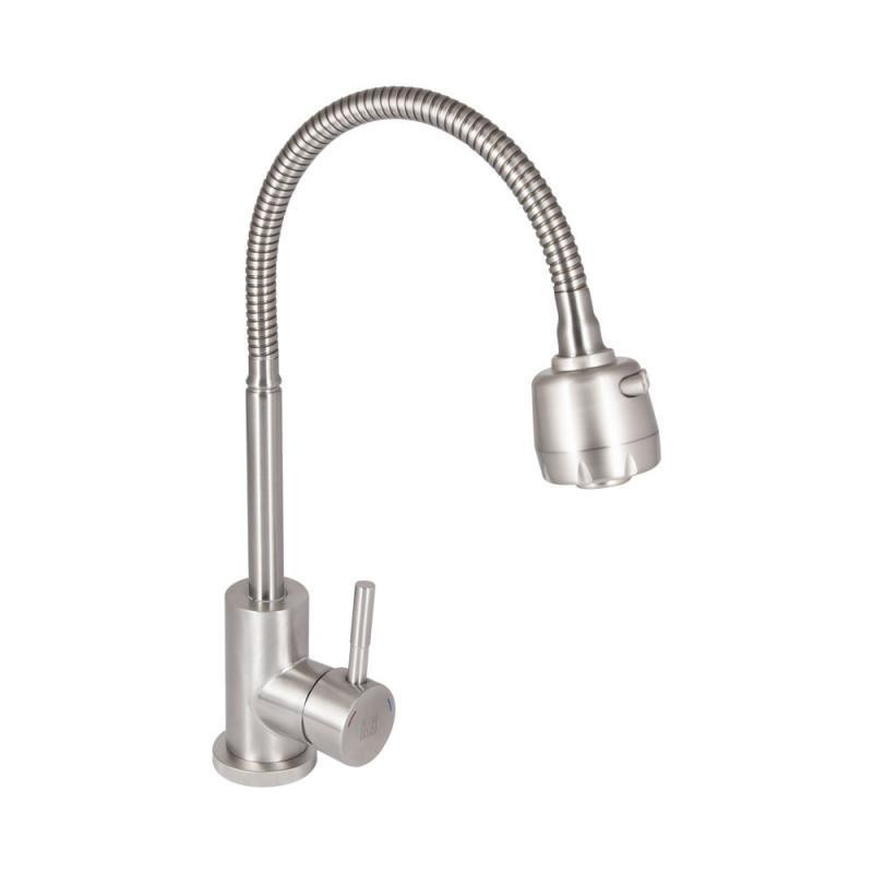 Змішувач для кухні Lidz Aria 015F41 з гнучким виливом (k35) LDARI015F41NKS45306 Nickel Київ - фото 1