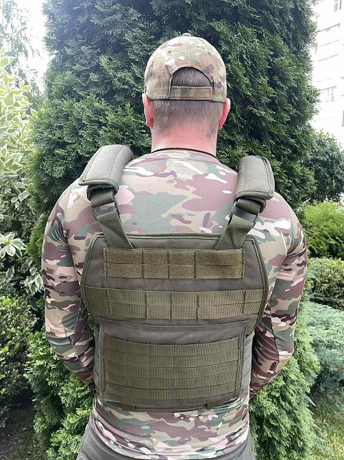 Плитоноска с подсумками Кордура 1000D + 4 кармана для магазинов (без плит) Оливковый Киев - изображение 2