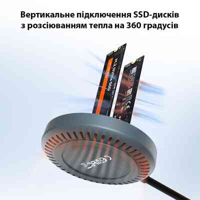 Док-станция для накопителей Maiwo 2*NVMe M.2 SSD to USB3.2 Gen2 USB-C 10Gbps (K3026P2 grey) Винница