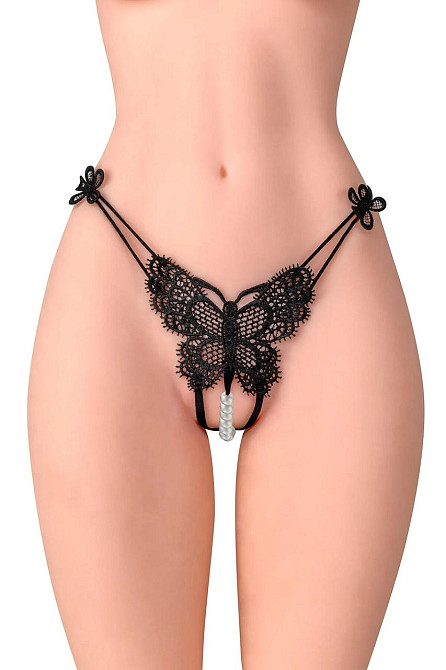 Трусики с жемчугом Fashion Secret Natasha Black Sex Aura Киев - изображение 1