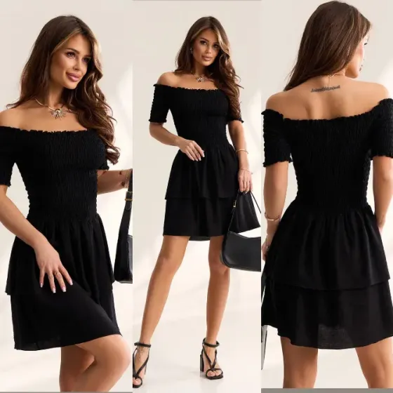 Стильное летнее платье с двойной юбкой Одесса