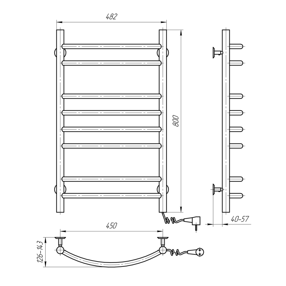 Рушникосушарка електрична NAVIN Камелія 480х800 права Київ - фото 5