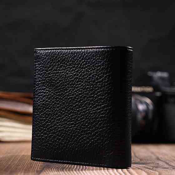 Компактный женский кошелек с вместительной монетницей на кнопке из натуральной кожи Tony Bellucci 22010 Черный Киев