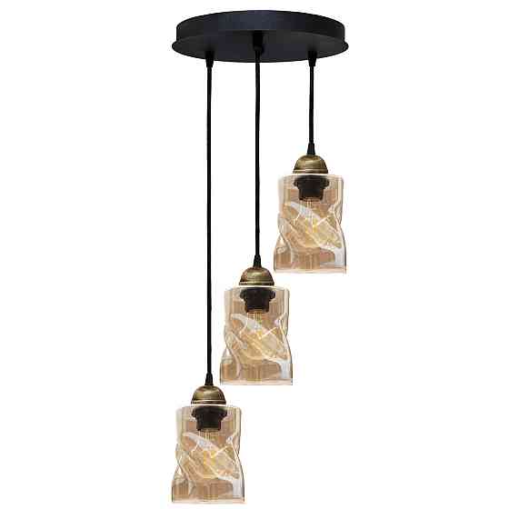 Светильник подвесной MSK Electric Tornado на круглой основе под три лампы Е27 PL 20245-3R BK Одесса