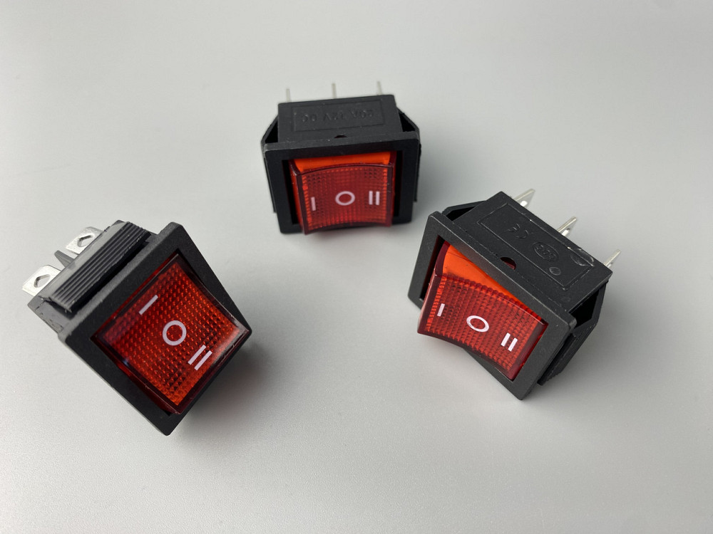 Перемикач клавішний червоний, з led-підсвіткою 12 V, 25 ммх31мм, 6 ніжок Мукачево - фото 7