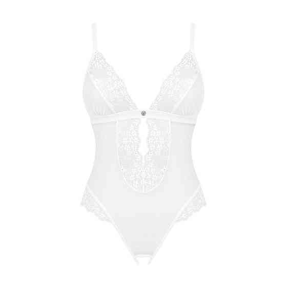 Еротичне напівпрозоре боді Obsessive Heavenlly crotchless teddy XL/2XL, з доступом Sex Aura Київ