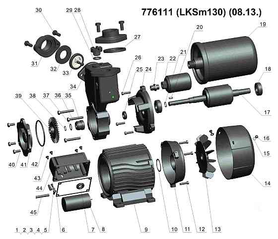 Станция 0.125кВт Hmax 30м Qmax 30л/мин (вихревой насос) 1л LEO LKSm130 (776111) Ровно
