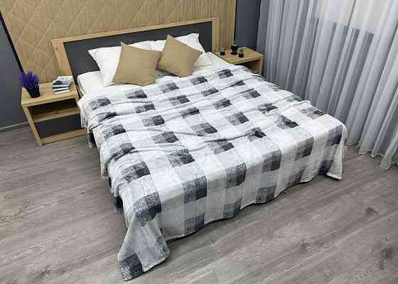 Плед-покривало Decorator WellSoft BLUERRED CELL 200х220 см Світло-сірий з сірим (87-183) Київ