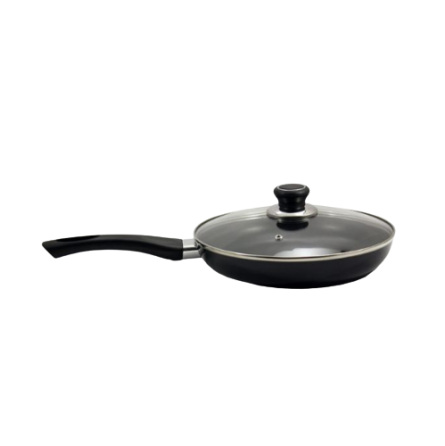 Сковорідка d20см скляна кришка а/п Non Stick чорна PN-20B Interos Житомир