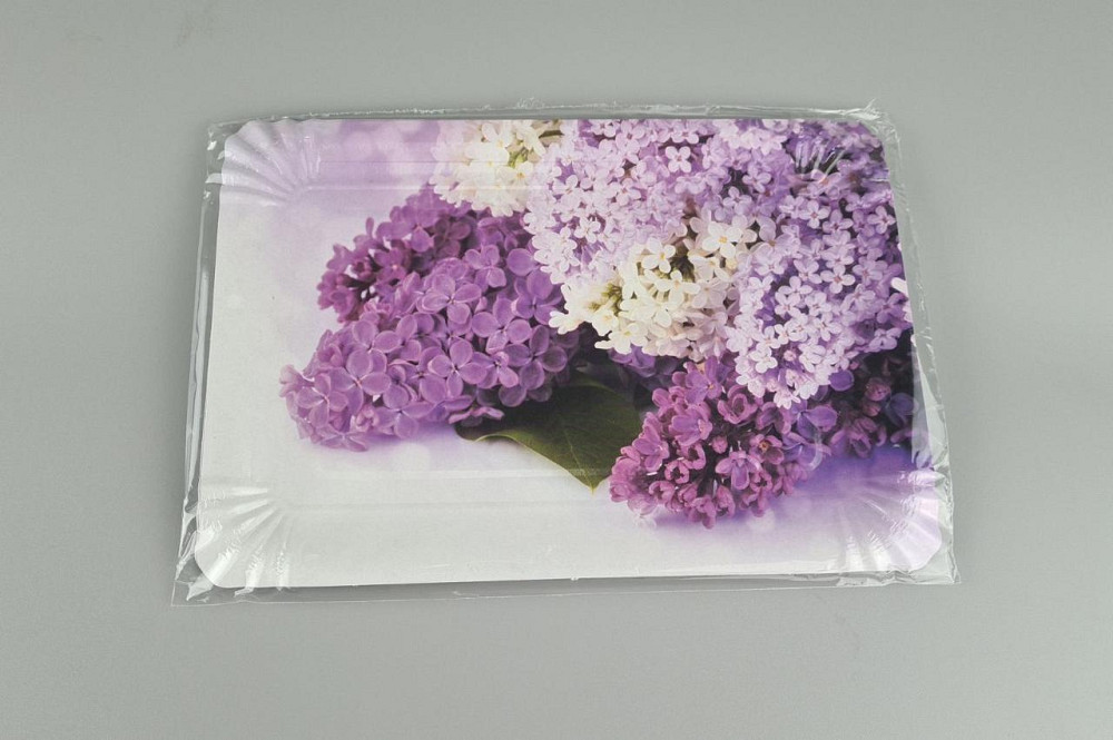 Тарілки святкові паперові 15 * 22 см "No 9" Сирень 10 шт (1 пачка) Харків - фото 2