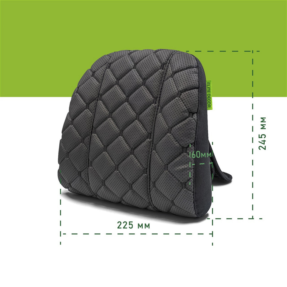 Автомобільний підголівник Comfort Trip AMF 004-3 225х245х60 з екошкіри чорний Дніпро - фото 4