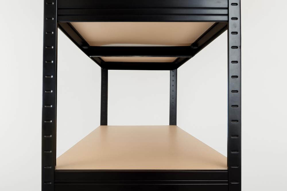 Чорний металевий стелаж з 5 регульованими полицями | 875 кг загального навантаження | 180х90х40 см | Міцний каркас, МДФ полиці, ст Львів - фото 10