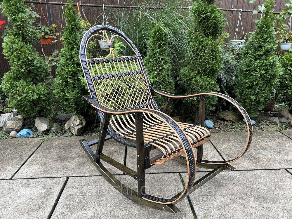 Кресло качалка плетеная черная ротанг Киев - изображение 7