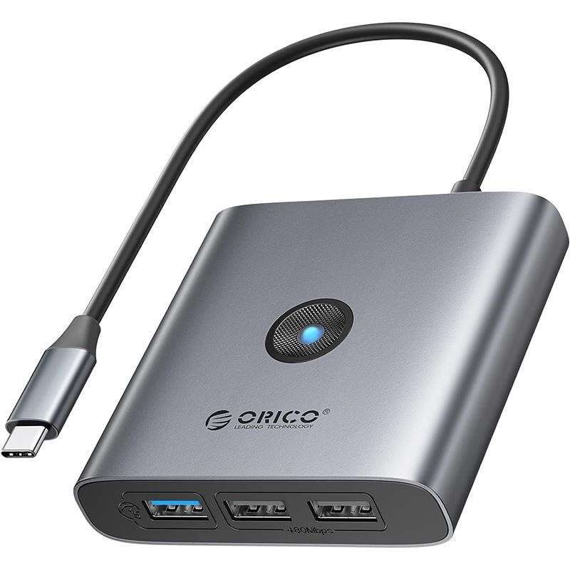 Концентратор USB Type-C Orico FAX3-5P-GY-EP Grey (CA914227) ( Сірий ) Харків - фото 1