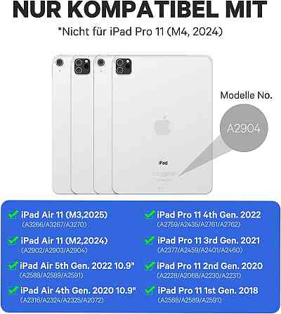 Earto клавіатура-чохол для iPad Air 11 і iPad Pro 11 2025/2024 (M3/M2) чорна QWERTY з підсвіткою та тачпадом Київ