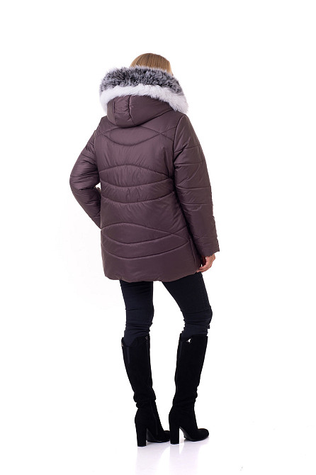 Стильный женский пуховик с мехом  чбк Киев - изображение 3