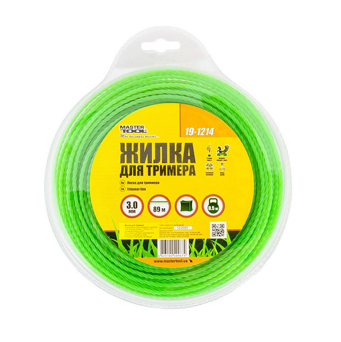 Жилка для тримера MASTERTOOL КВАДРАТ КРУЧЕНИЙ 3,00 мм 89 м блістер 19-1214 Коломия - фото 2