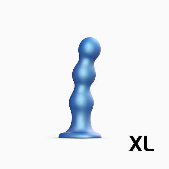 Насадка для страпона Strap-On-Me Dildo Plug Balls Blue Metallic XL Sex Aura Київ