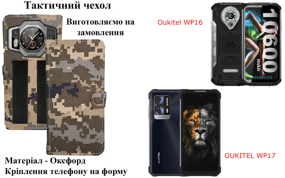 Тактический чехол для OnePlus 15, OnePlus 15T, крепится к снаряжению на липучке Киев - изображение 1