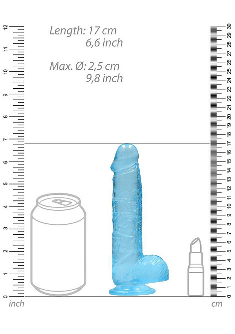 Фалоімітатор - Realrock Dildo 6" Blue Sex Aura Київ - фото 7