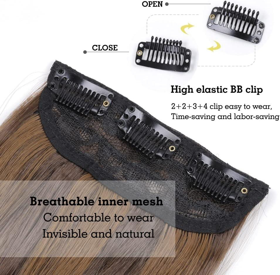 Накладні пасма на кліпсах 4 шт каштанові з меліруванням, хвилясте волосся треси на заколках 50см нарощування обʼєму термостійке Київ - фото 3