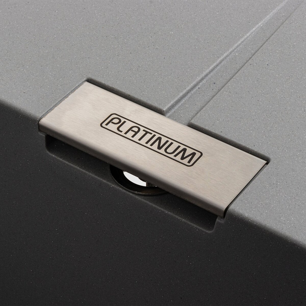 PLATINUM Гранітна мийка для кухні Platinum 6250 ZIRKONE матовий Сірий металік Київ - фото 6