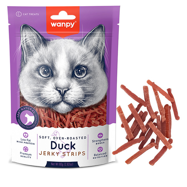 Wanpy Soft Duck Jerky Strips ВАНПІ ФІЛЕ КАЧКИ В’ЯЛЕНЕ СМУЖКИ ласощі для котів Київ - фото 1