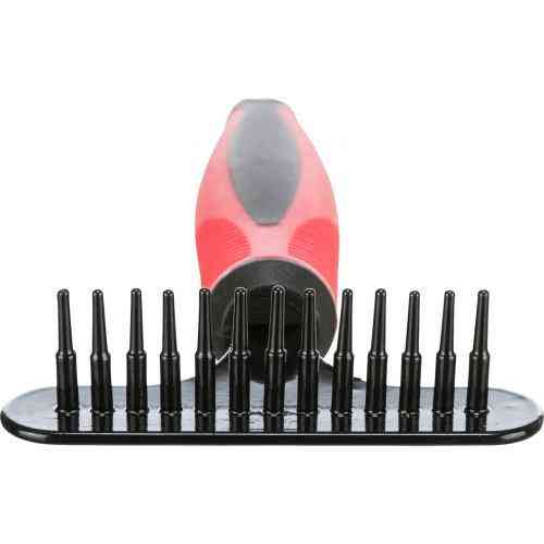 Гребінець-граблі Trixie Groomer для видалення підшерстку, дворядні з рідким зубом, 8х16 см (пластик/метал) Київ