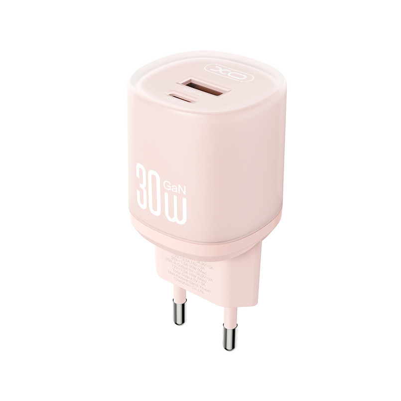 Мережевий зарядний пристрій XO L151 30W 1USB-A+1USB-C pink Львів - фото 1