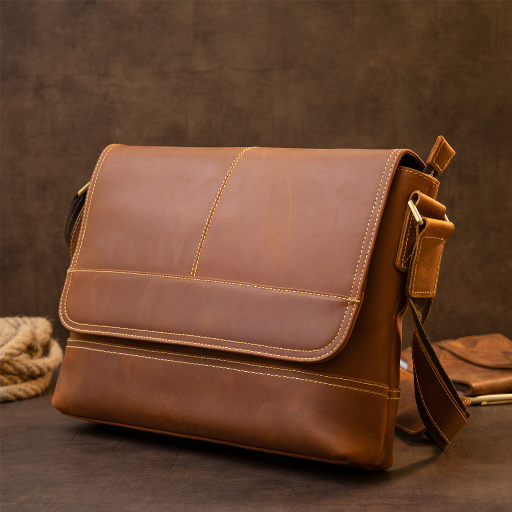 Сумка матова чоловіча почтальонка Vintage 20399 Руда Київ - фото 8