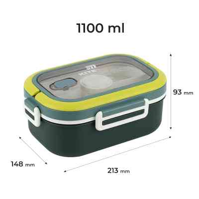 Ланч-бокс Kite з розділювачем 1100 мл, зелений (K25-1182-3) Винница