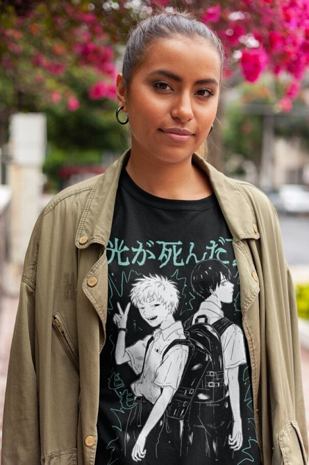 Футболка для хлопчика з аніме принтом Аніме Вінтаге Спекіал Аніме оверсайз (зріст від 165 до 180) Чорний AnimeJ1141m Дніпро - фото 2