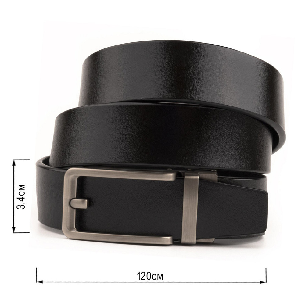 Мужской ремень с оригинальной автоматической пряжкой Черный (Vintage) Киев - изображение 7