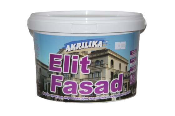 Фарба водоемульсійна Elit Fasad фасадна 4.2кг Akrilika Харків