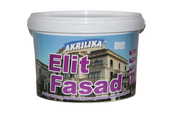 Фарба водоемульсійна Elit Fasad фасадна 4.2кг Akrilika Харків - фото 1