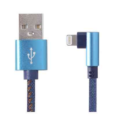 Дата кабель USB 2.0 AM to Lightning 1.0m corner Cablexpert (CC-USB2J-AMLML-1M-BL) Вінниця
