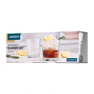 Набор стаканов Ardesto Tempesta 325мл, 3шт, скло, прозорий (AR2632WTT) Винница - изображение 6