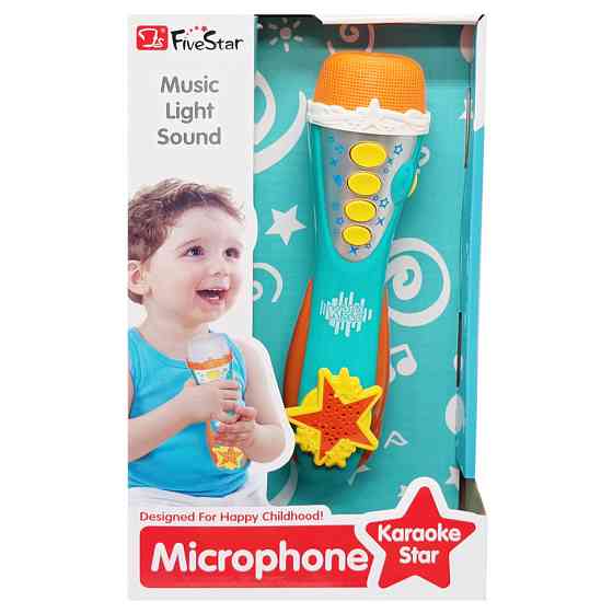 Детский игрушечный микрофон 34564AB(Turquoise) звук, музыка, регулятор громкости Винница