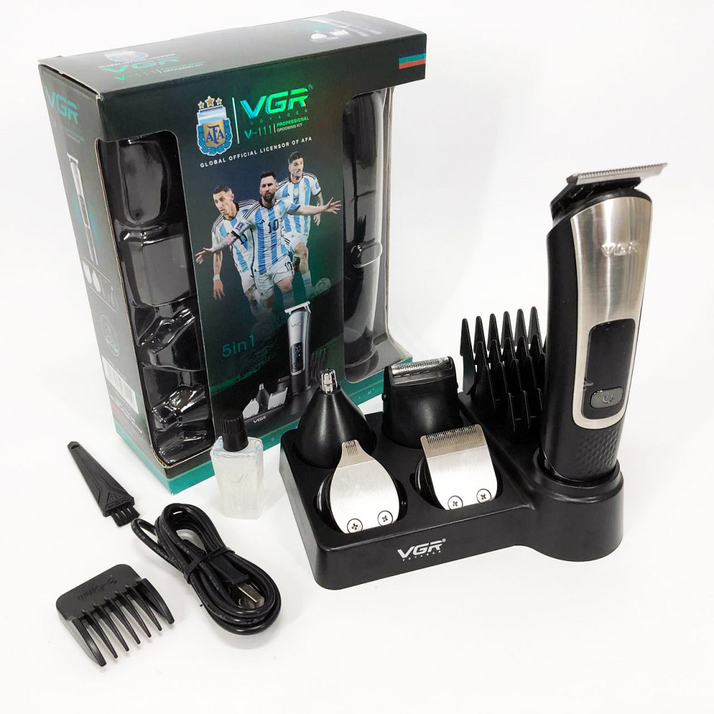 Перукарська машинка акумуляторна професійна VGR 5 в 1 V-111, Універсальні машинки для стрижки волосся SK-89 Львів - фото 16