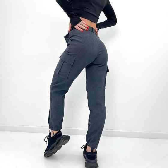 Жіночі вельветові брюки карго "Urban" оптом | Норма Графіт, 48 Київ