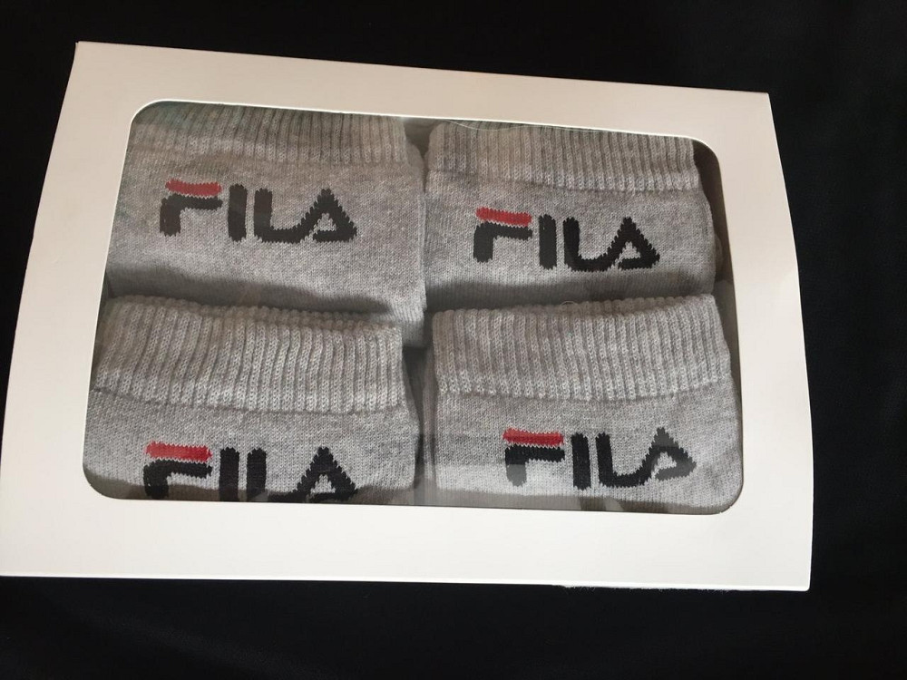 🎁 Подарунковий набір чоловічих шкарпеток 🧦 FILA | 4 пари у коробці | Якісні брендовані носки Киев - изображение 4