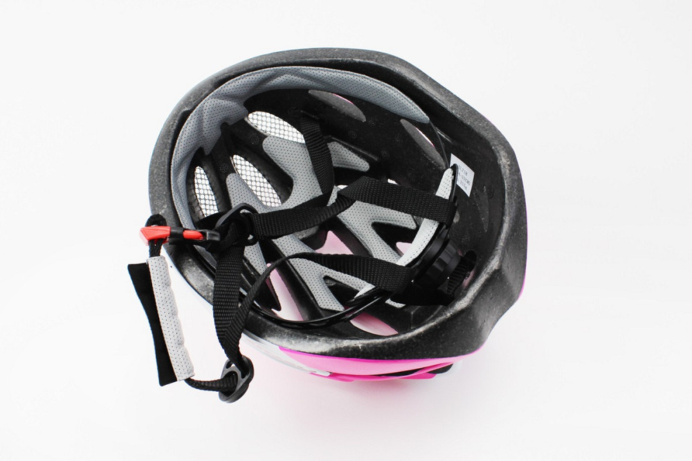 Шолом велосипедний M (54-57 см) знімний козирок, 18 вент. отворів, біло-рожевий AV-01 Київ - фото 3