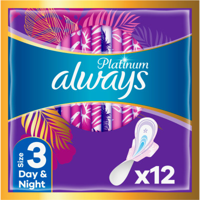 Гігієнічні прокладки Always Platinum Day&amp;Night (Розмір 3) 12 шт. (8001090445070) Вінниця - фото 1