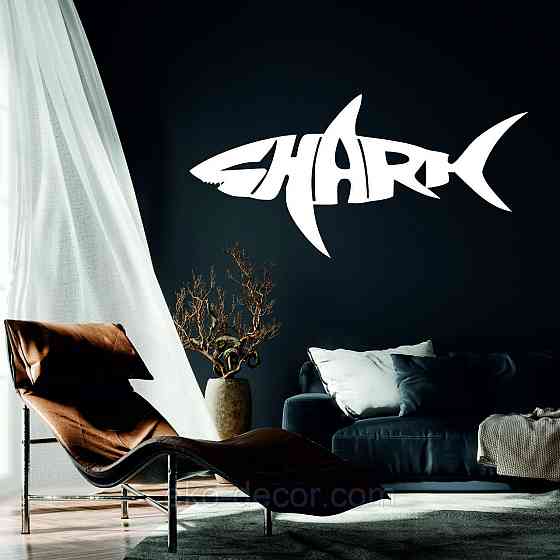 Декоративное настенное Панно «Shark» Декор на стену 110*954 см, Белый Киев