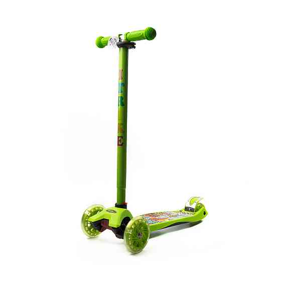 Самокат детский трехколесный iTrike MAXI JR 3-055-1-GR  со светящимися колесами, руль регулируется, Салатовый Каменец-Подольский
